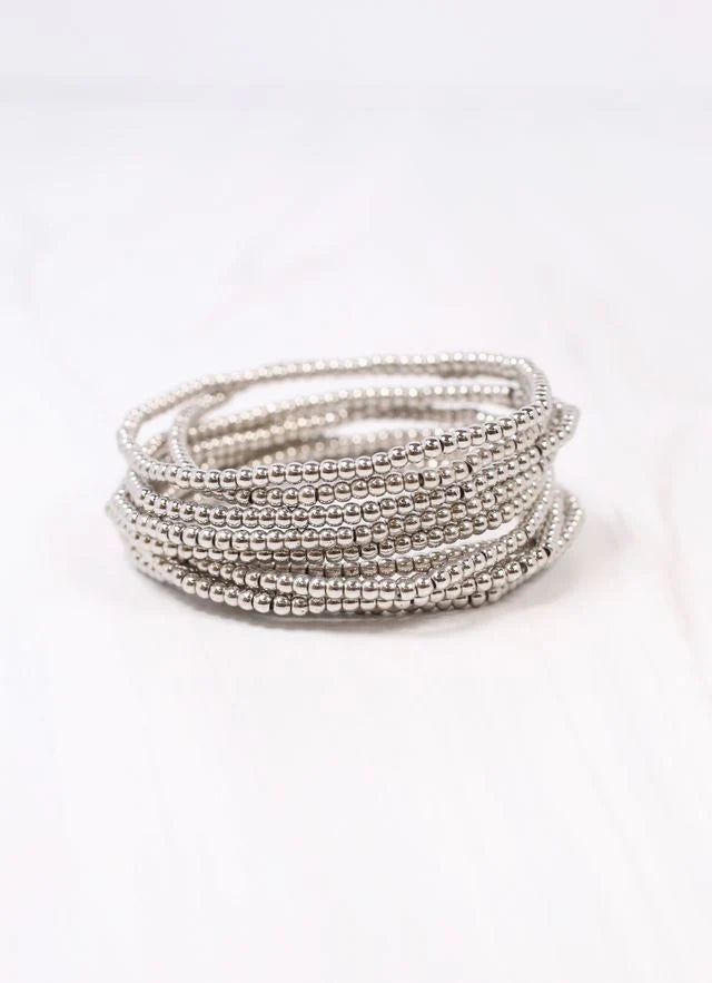 Silver Beaded Bracelets