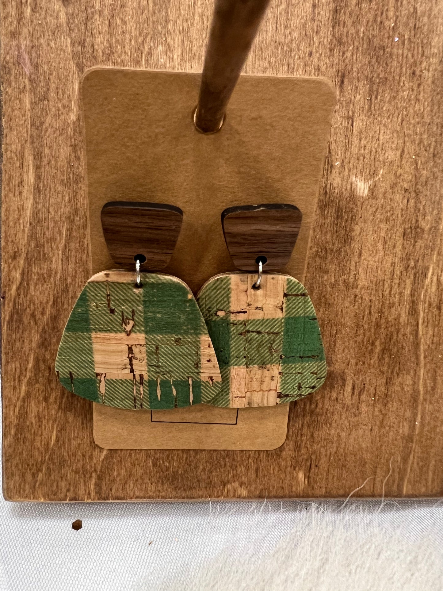 Plaid Cork Earrings