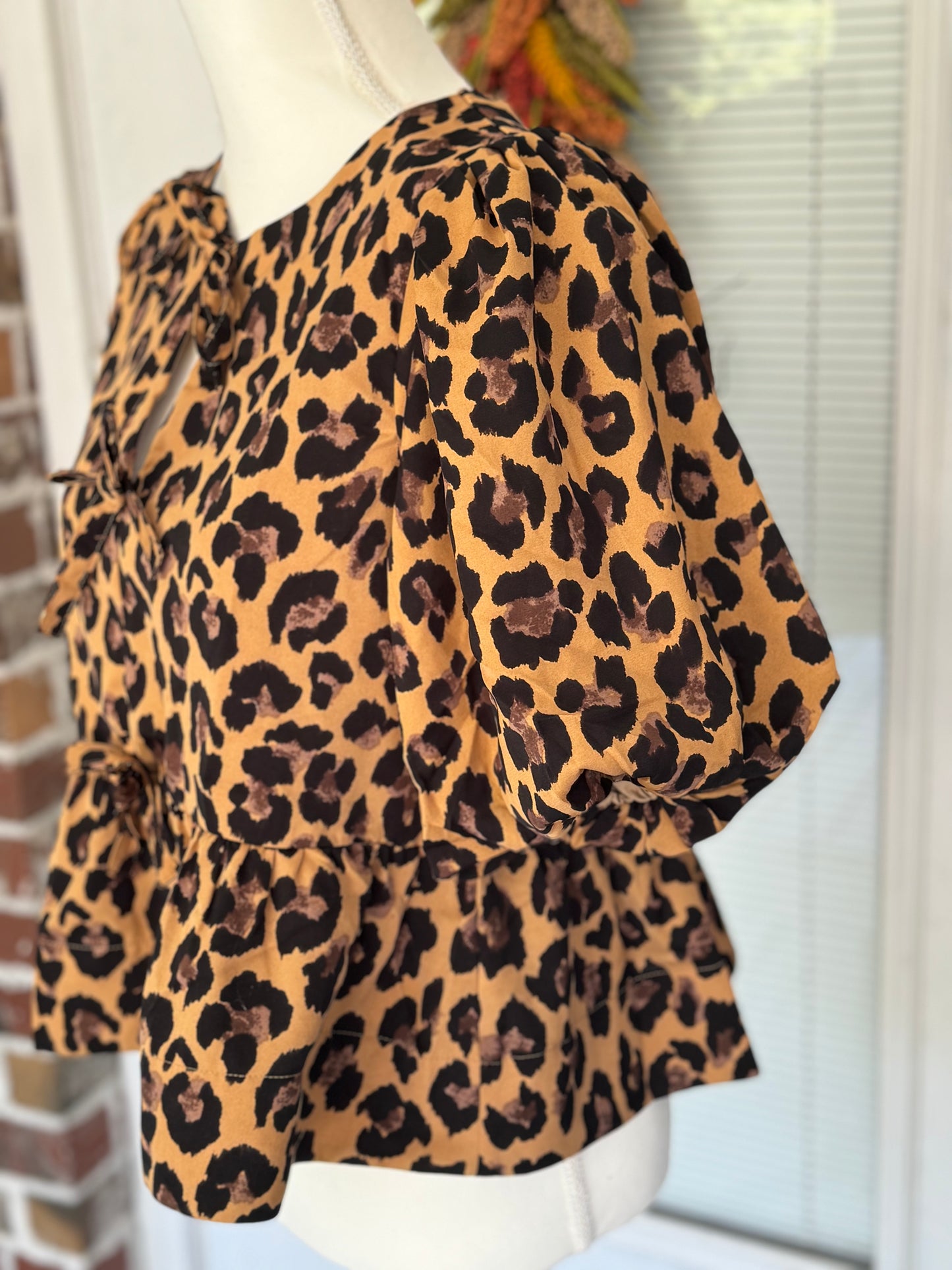 Leopard Tie Blouse