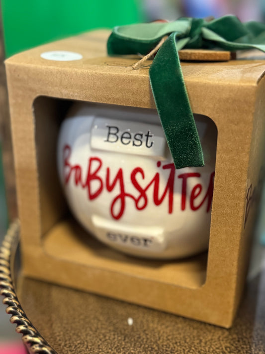 Mudpie ‘Best Babysitter Ever’ ornament