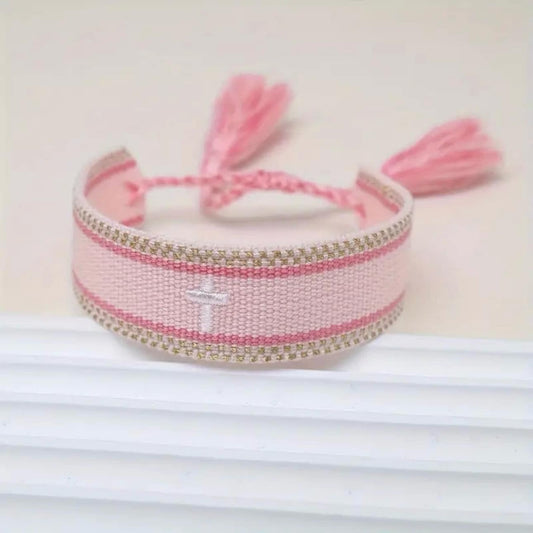 Cross Bracelet- Pink