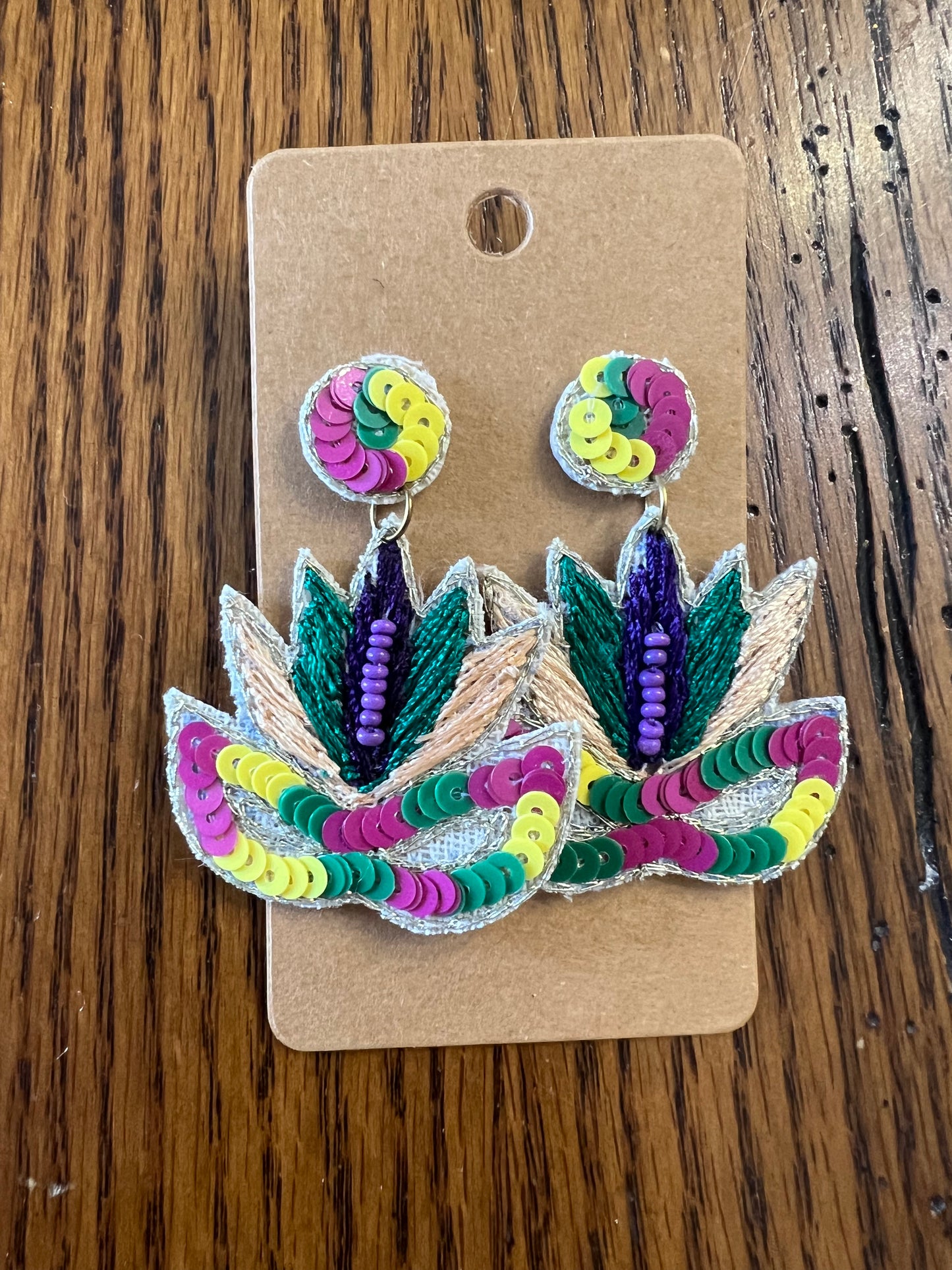 Sequin Mardi Gras Earrings