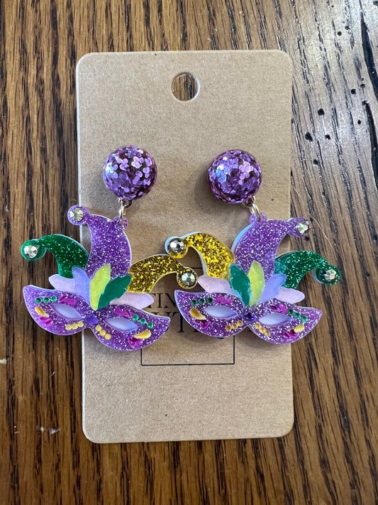 Glimmer Mardi Gras Earrings