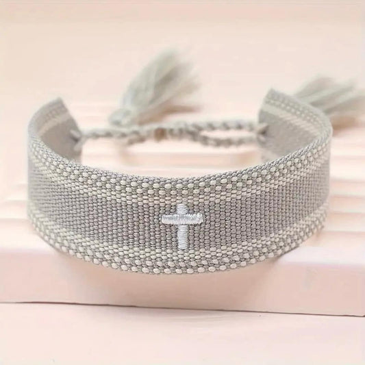 Cross Bracelet- Gray