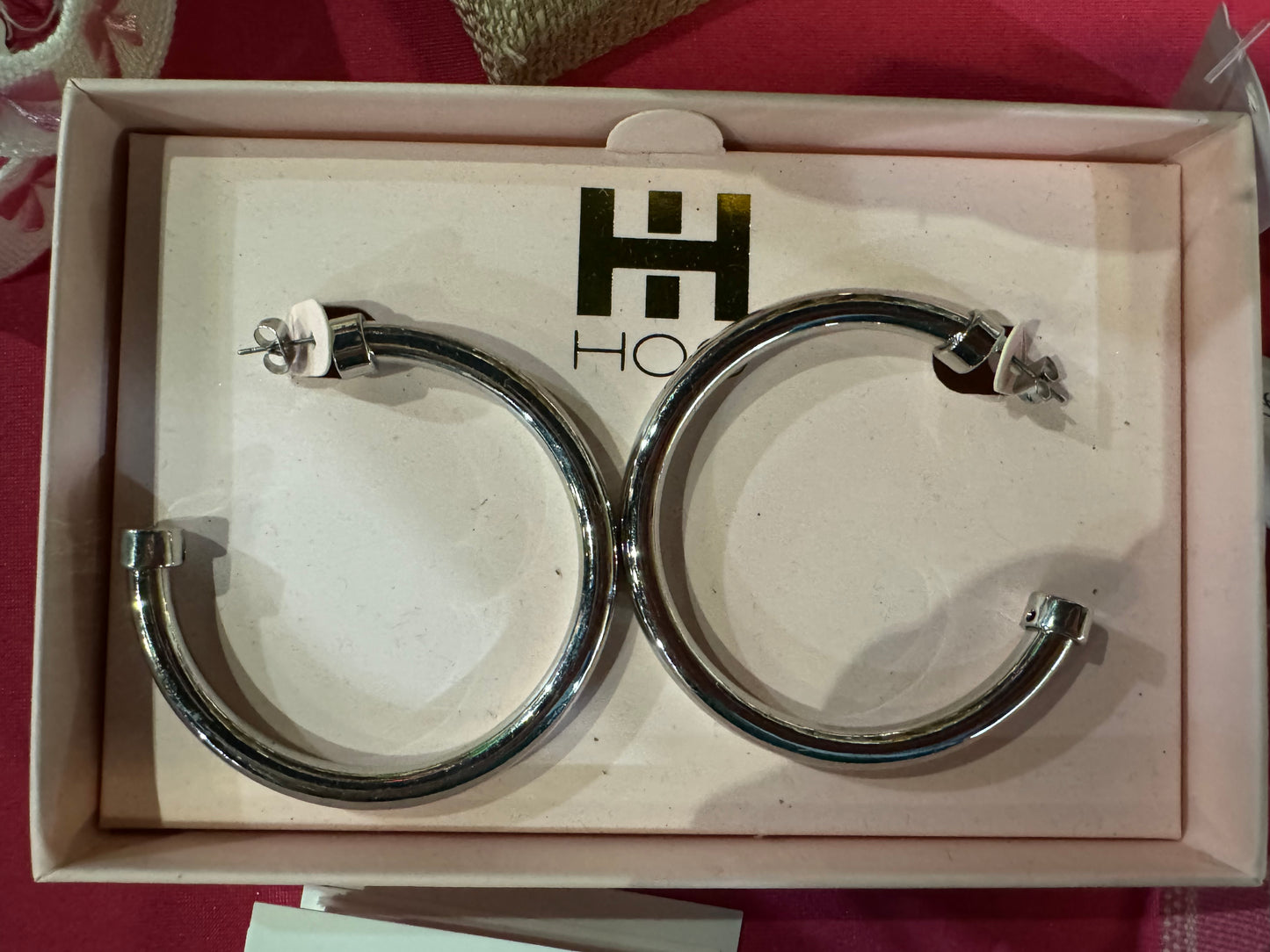 Silver HOO Hoops