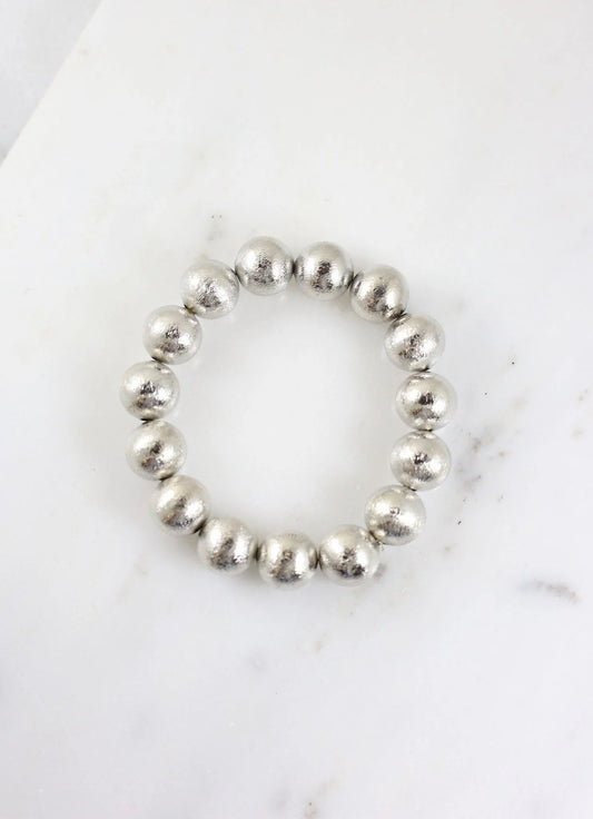 Textured Ball Bracelet- SILVER